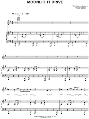 Moonlight Drive by The Doors - Sheet Music