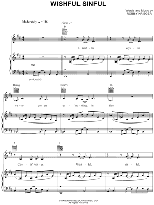 Wishful Sinful by The Doors - Sheet Music