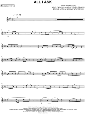 All I Ask - C Instrument