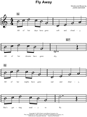 Fly Away by John Denver - Sheet Music