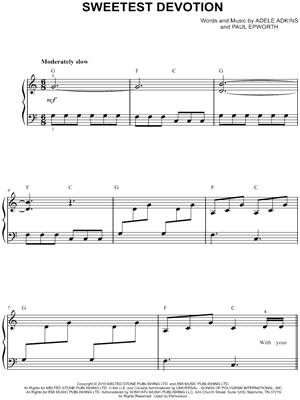 Sweetest Devotion by Adele - Sheet Music