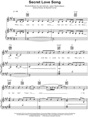 Secret Love Song by Little Mix feat. Jason Derulo - Sheet Music