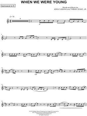 When We Were Young - Eb Instrument