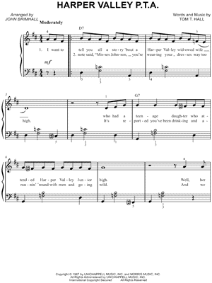 Harper Valley P.T.A. by Jeannie C. Riley - Sheet Music