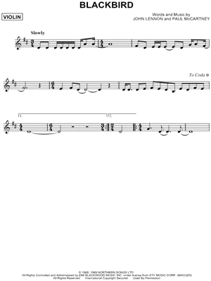 Blackbird by The Beatles - Sheet Music
