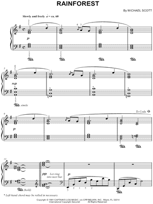 Rainforest by Michael Scott - Sheet Music