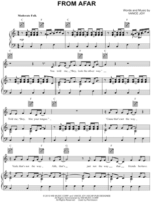 From Afar by Vance Joy - Sheet Music