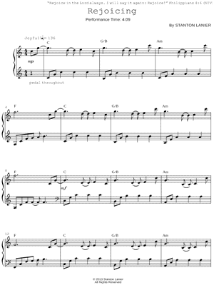 Rejoicing by Stanton Lanier - Sheet Music