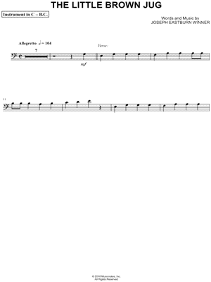 Little Brown Jug - Bass Clef Instrument