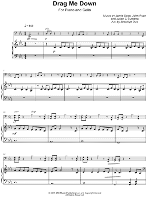Drag Me Down by Brooklyn Duo - Sheet Music