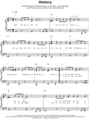 History by One Direction - Sheet Music