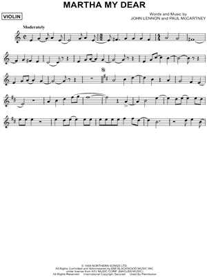 Martha My Dear by The Beatles - Sheet Music