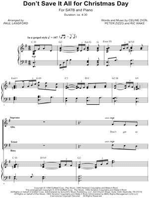 Don't Save It All for Christmas Day