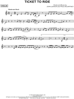 Ticket to Ride by The Beatles - Sheet Music