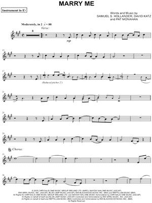 Marry Me - Eb Instrument