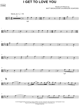 I Get to Love You - Viola by Ruelle - Sheet Music