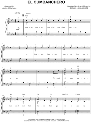 El Cumbanchero by Rafael Hernandez - Sheet Music