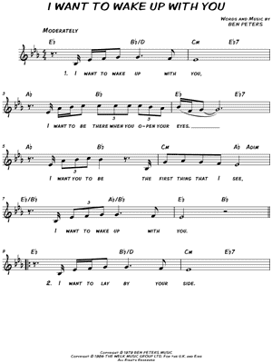 I Want To Wake Up With You by Boris Gardiner - Sheet Music