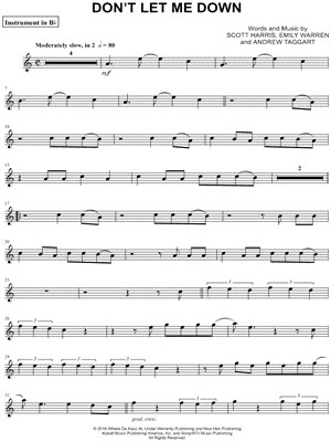 Don't Let Me Down - Bb Instrument