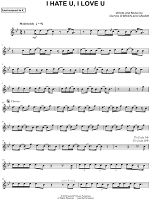 I Hate U, I Love U - C Instrument