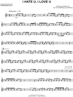 I Hate U, I Love U - F Instrument
