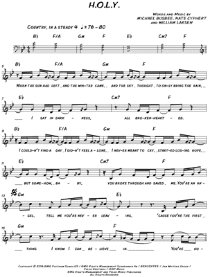 H.O.L.Y. by Florida Georgia Line - Sheet Music