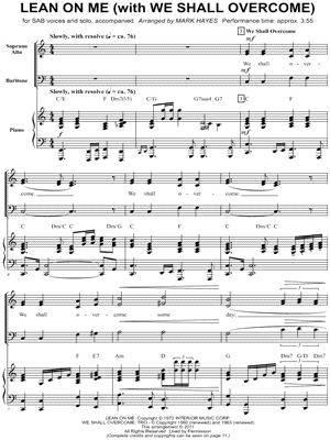 Lean on Me (with We Shall Overcome)