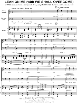 Lean on Me (with We Shall Overcome)