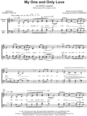 My One and Only Love by Guy Wood - Sheet Music