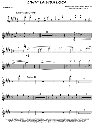 Livin' la Vida Loca - Trumpet 1