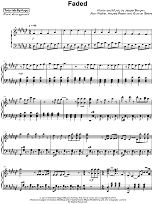 Faded by TutorialsByHugo - Sheet Music