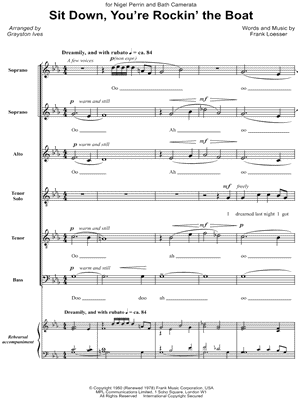 Sit Down, You're Rockin' the Boat from Guys and Dolls - Sheet Music