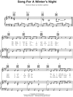 Song for a Winter's Night by Gordon Lightfoot - Sheet Music