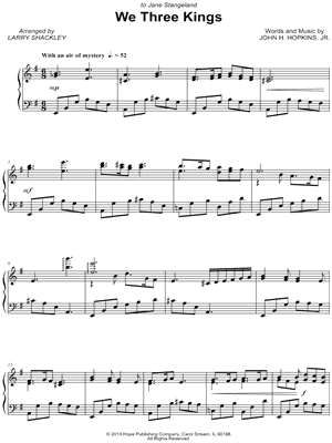 We Three Kings by Larry Shackley - Sheet Music
