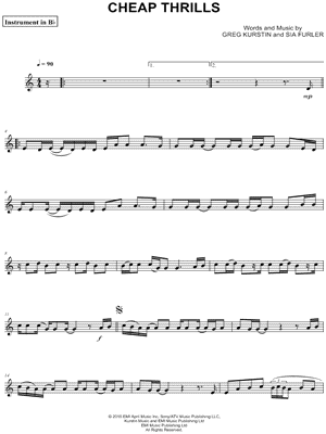 Cheap Thrills - Bb Instrument