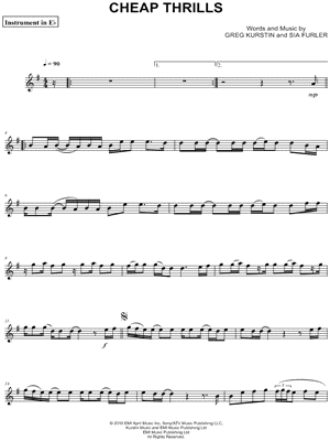 Cheap Thrills - Eb Instrument