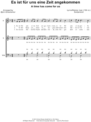 Es ist fur uns eine Zeit angekommen