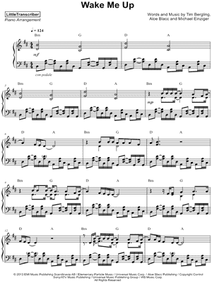 Wake Me Up by LittleTranscriber - Sheet Music