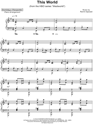 Westworld: This World by Dominique Charpentier - Sheet Music