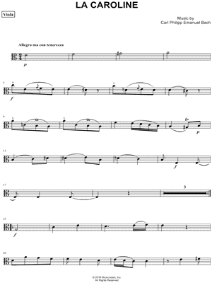 La Caroline, H. 98 - Viola