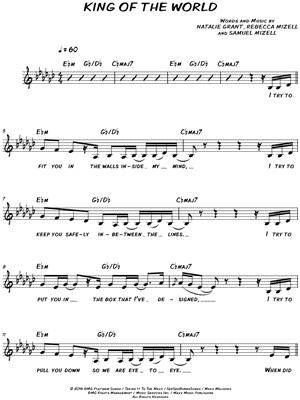 King of the World by Natalie Grant - Sheet Music