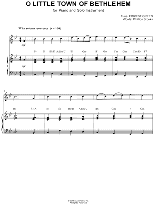 O Little Town of Bethlehem (Forest Green) - Piano Accompaniment