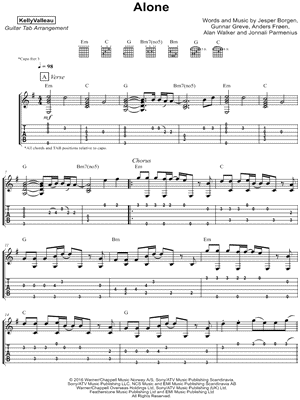 Alone by Kelly Valleau - Sheet Music