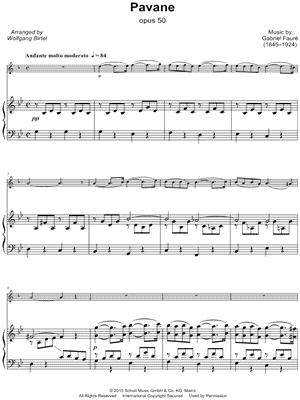 Pavane in F# minor, Op. 50 by Gabriel Fauré - Sheet Music