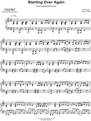 Starting Over Again by Jonny May - Sheet Music