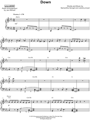 Down by pianoNOW - Sheet Music
