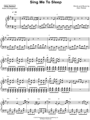 Sing Me to Sleep by Aldy Santos - Sheet Music