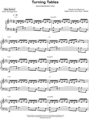 Turning Tables [accompaniment only] by Aldy Santos - Sheet Music