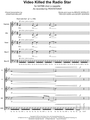 Video Killed the Radio Star by Pentatonix - Sheet Music