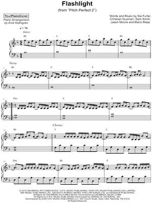 Flashlight by YourPianoCover - Sheet Music